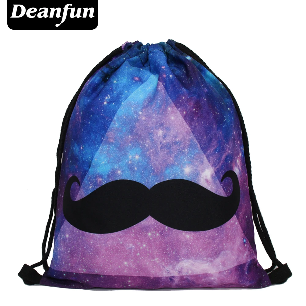 

Deanfun womens daypacks printing bag for beach mochila feminina harajuku drawstring bag mens backpacks galaxy mustache s67