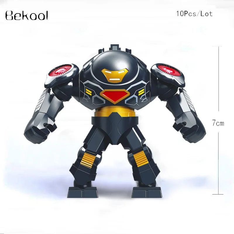 Black Iron Man Lego Figure 10pcs/lot Marvel Avengers Black Iron Man Hulk Buster Robot Action