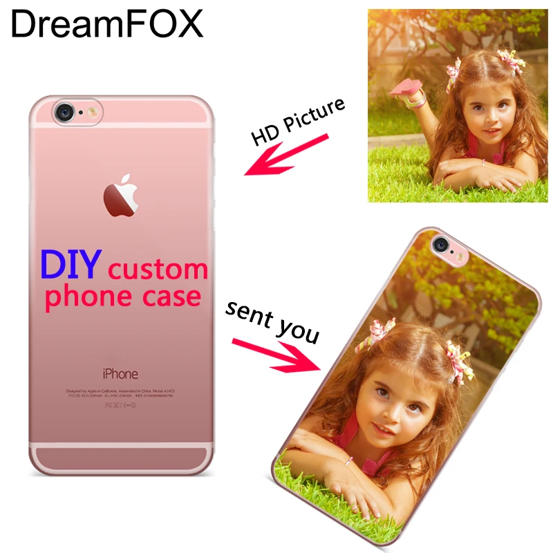 

DREAMFOX Custom DIY LOGO Case for iPhone 4 4S 5C 5 5S SE 6 6S 7 8 Plus X Soft Silicon TPU Cover Customized Printed Mobile Phone