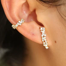 AAA прозрачный кубический цирконий золотые серьги клип для женщин Роскошные модные Прямая cz длинная серьга в виде стержня шпильки изящные девушки простой ухо