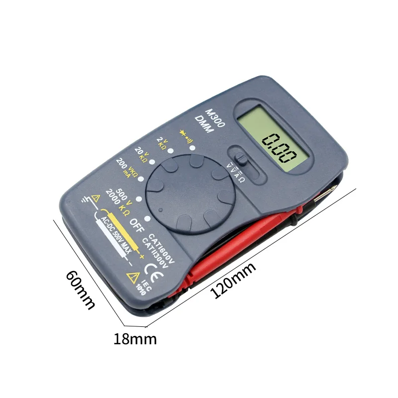 Карманный Цифровой Мультиметр Амперметр Вольтметр DC / AC Резистор Ом Напряжение Мультиметр Тестер Электрические Инструменты - Цвет: M300