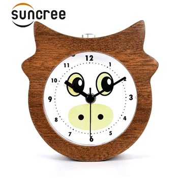 

Suncree Chinese Zodiac series Ox patient alarm clock No Ticking Snooze Back light Digital Clock, Desktop Table Clocks