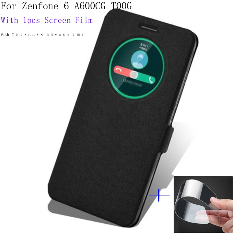 

6.0inch Smart View Window Shell For ASUS Zenfone 6 A600CG T00G Case Cover flip PU Leather for Zenfone6 phone cases back cover