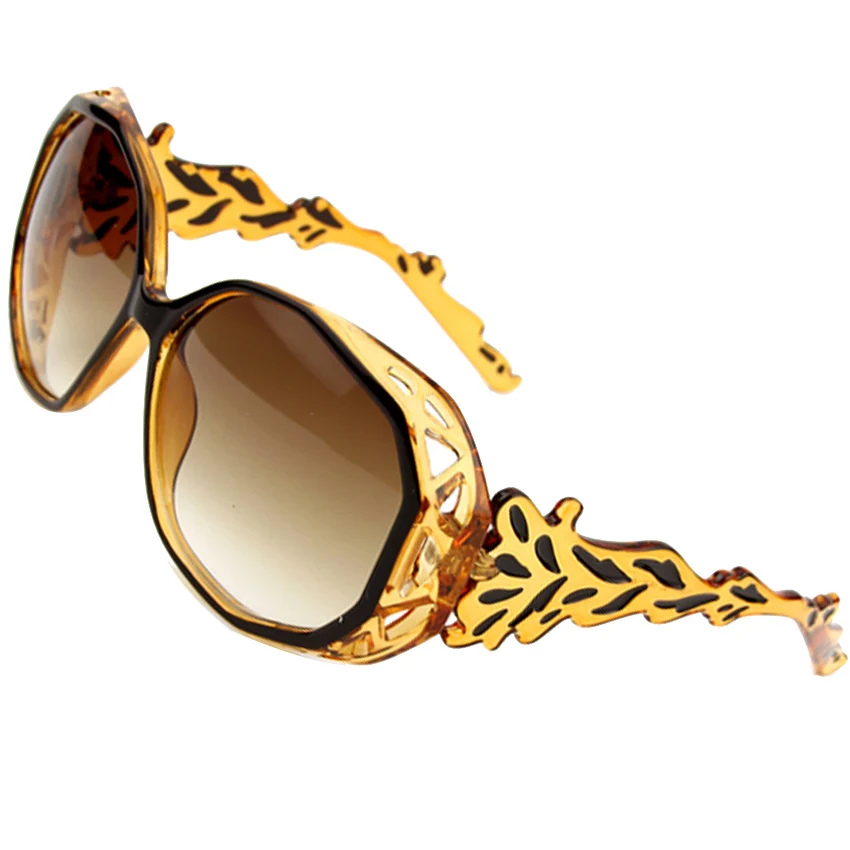 Негабаритные солнцезащитные очки для женщин с полигональной оправой, роскошные унисекс Брендовые дизайнерские солнцезащитные очки для путешествий, повседневные Очаровательные очки для мужчин - Цвет линз: Brown Fr and Lens