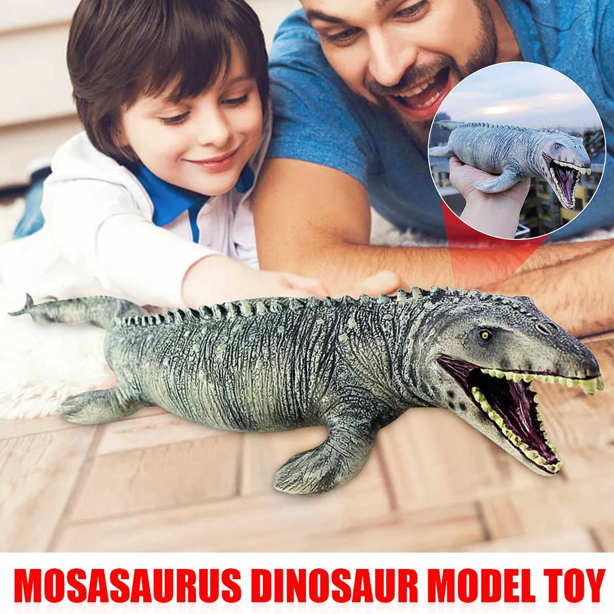 17.72" Simulation Mosasaurus Dinosaur Model Toy Plastic Action Figure Hand Painted Animal Model Dinosaur Toys For Children Gift