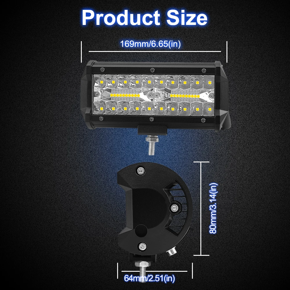 Светодиодный светильник " 60 Вт 7" 120 Вт 1" 300 Вт комбинированный прожектор 12 В 24 в рабочий светильник дальнего света s внедорожный 4x4 грузовик Лодка 4WD ATV