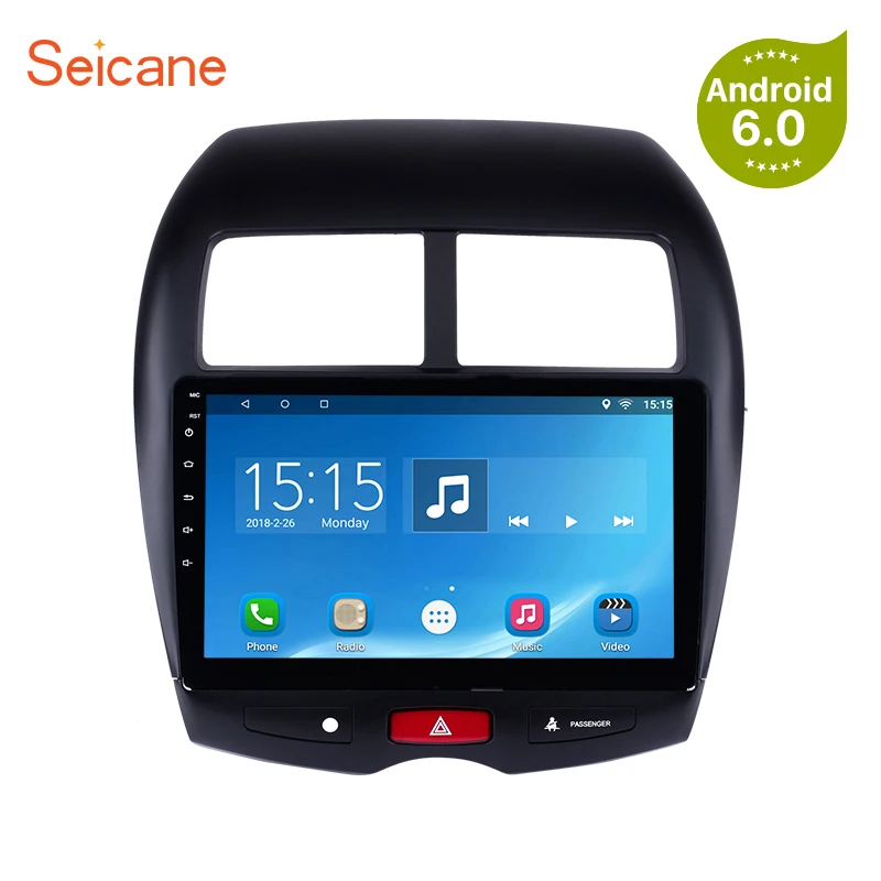 

Seicane GPS Android 6.0/7.1/8.1 WIFI Bluetooth HD Touchscreen Car Stereo FM/AM Radio For 2010-2015 Mitsubishi ASX Peugeot 4008