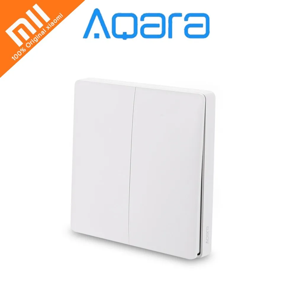 Newest Xiaomi AQara WXKG02LM Smart Light Switch Wireless Version Double Key International Edition Mi Home App Remote Control | Электроника
