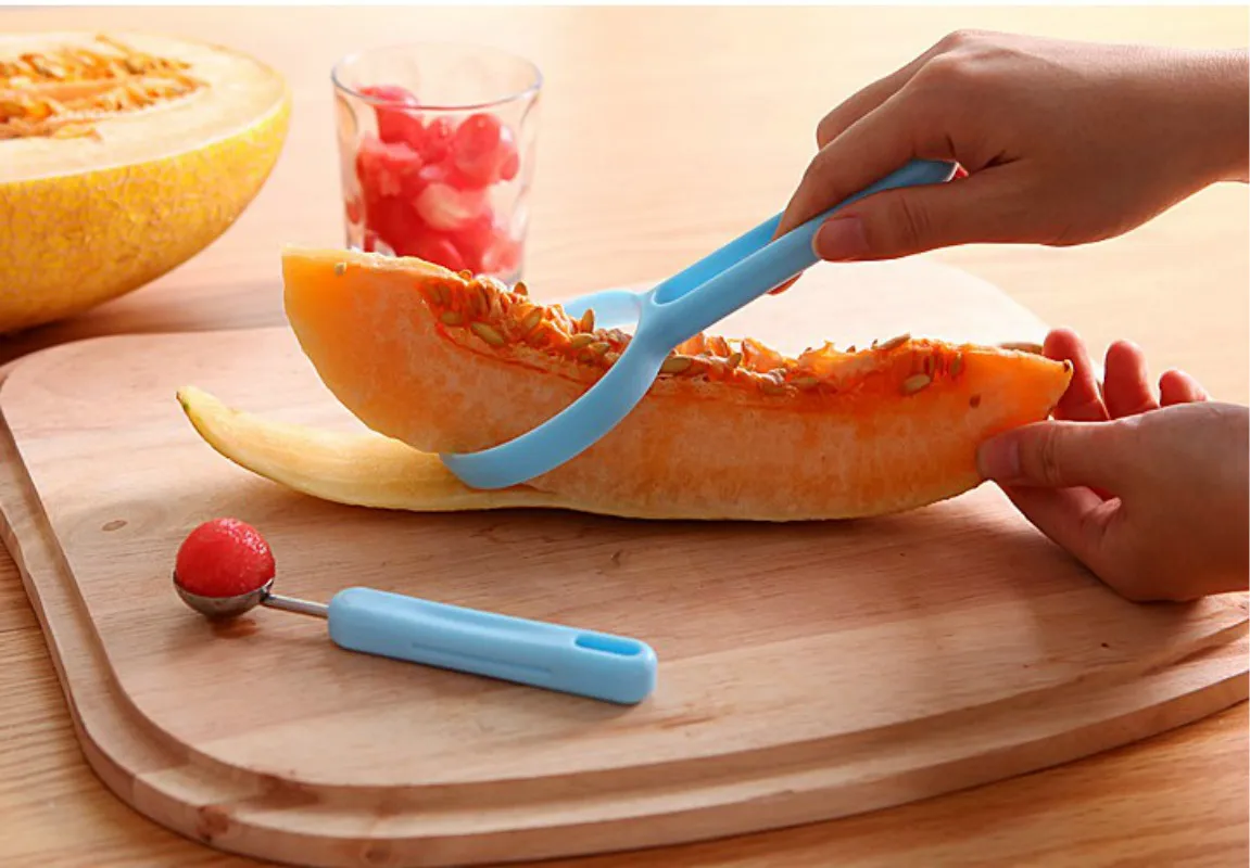 2pcs/set Melon Spoon Fruit Peeler Household Gadget Kitchen Tools