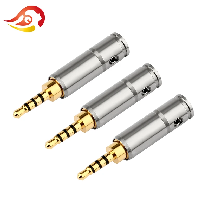 

2.5mm Male Plug 4 Poles HiFi Audio Earphone Headphone Stainless Steel Shell 4.0mm Wire Hole