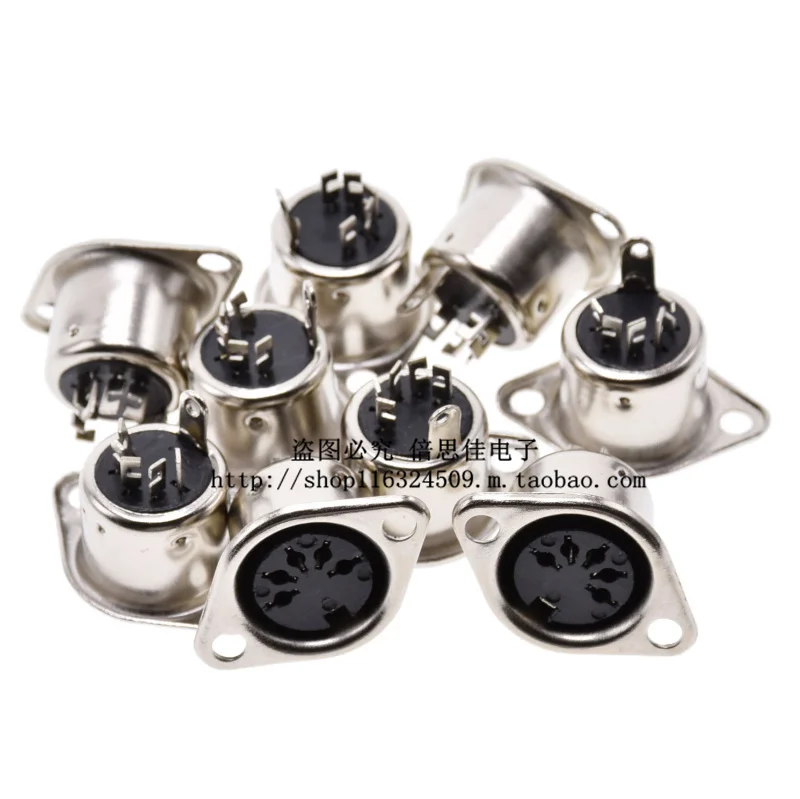 

10PCS 3/4/5/6/7/8PIN Panel Mount Female Jack DIN Adapter MIDI Cable Connector