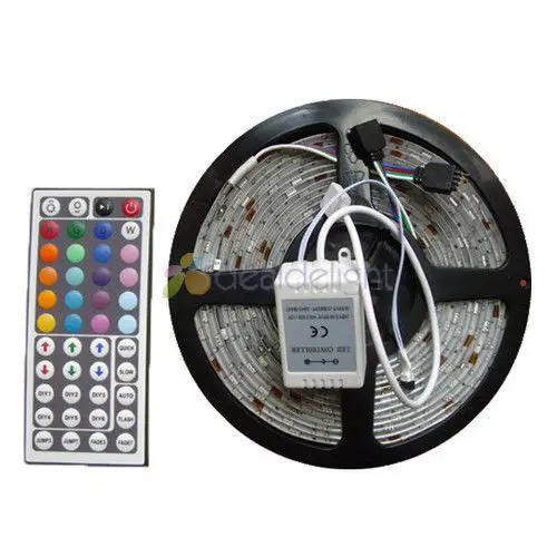 #Best DC12V 5M Lot 5050 SMD 300 Leds RGB Epoxy Resin IP65 Waterproof Flexible LED Strip Light + 44 Key IR Remote