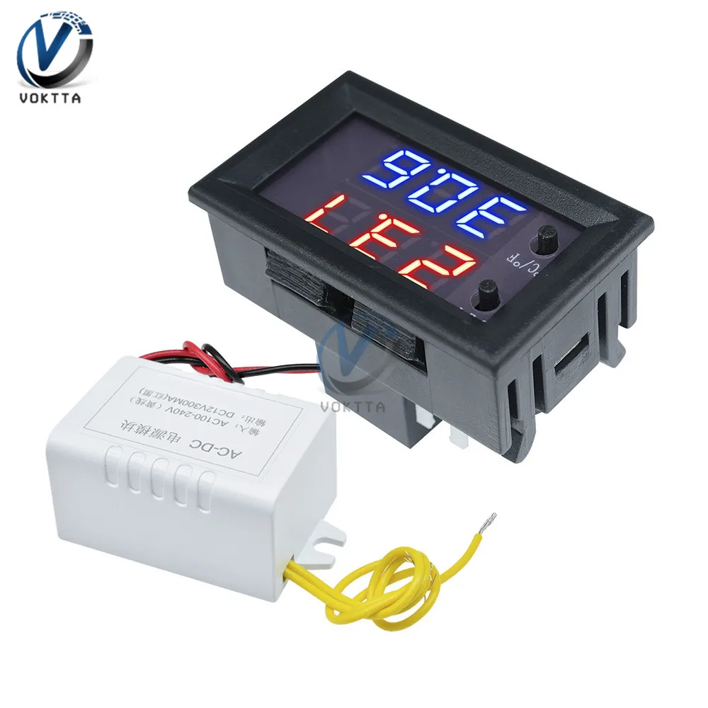 Цифровой регулятор температуры W1209WK LED Лампа 12 В постоянного тока с разъемом