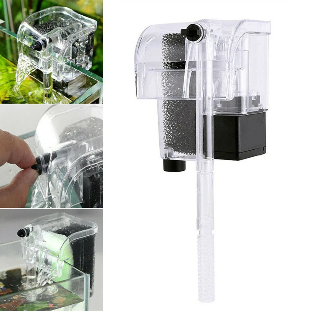 Мини-аквариум подвесной внешний фильтр для аквариума шумовка циркуляционный насос для воды кислорода 3 в 1 украшение в виде водопада аксессуары YL5
