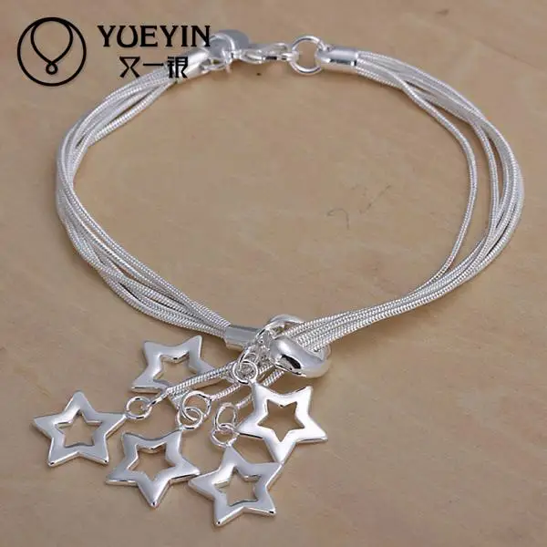 

Silver plated bracelet for women men Lovers Unisex silver Jewelry Exaggeration Trendy for wife