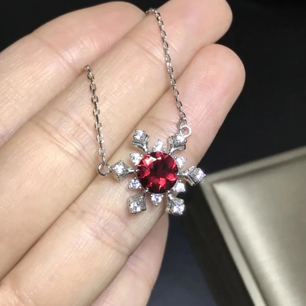 natural red gem Lovely Small star necklace natural gemstone