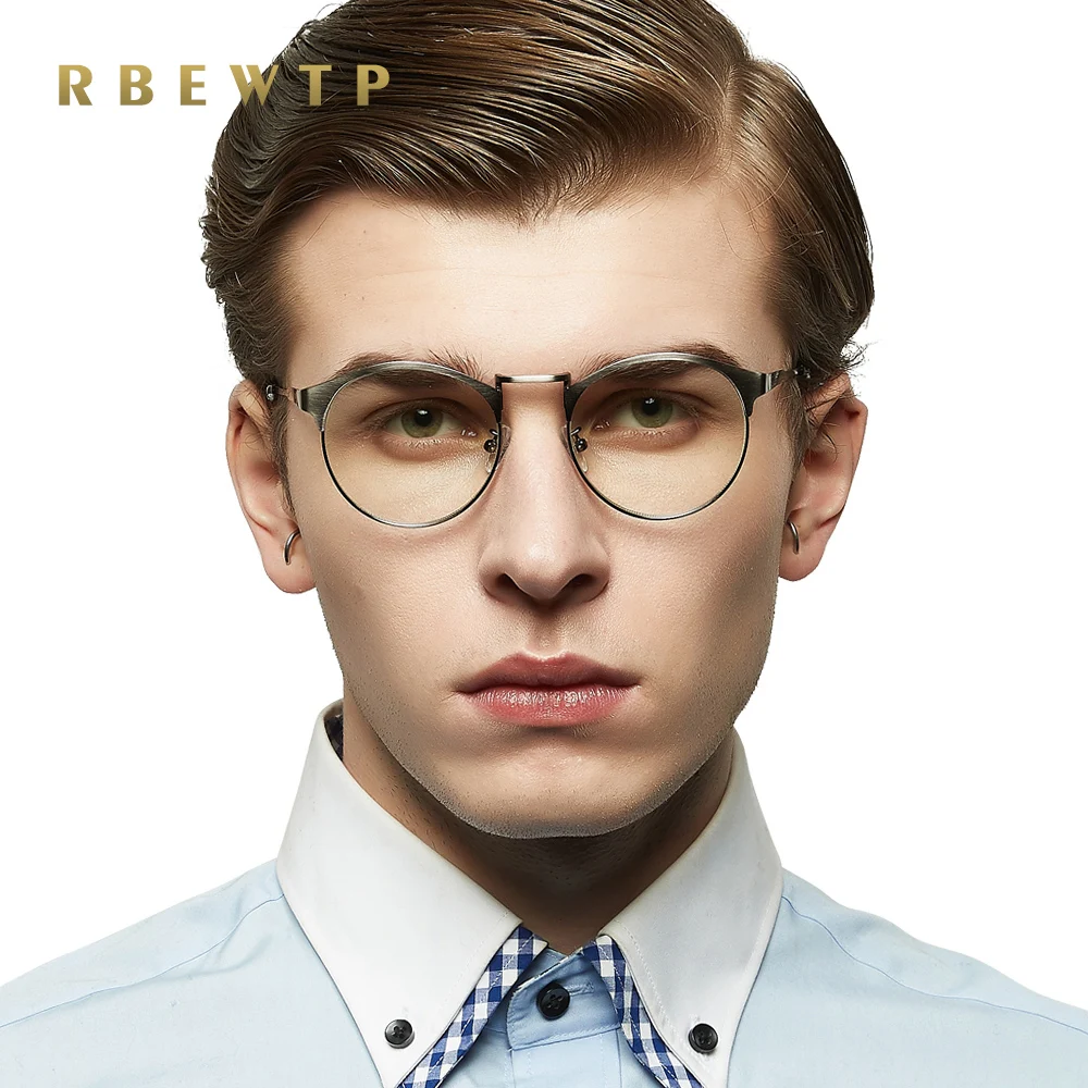 

Anti Unisex Alloy Anti Blue Rays Goggles led Reading Glasses Radiation-resistant Round eye Glasses Computer Gaming Glasses Men