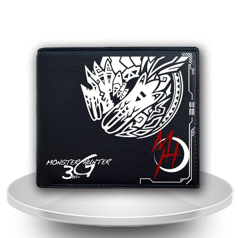 

Famous Web Game Monster Hunter Cartoon Wallet Cool Student Short Purse High Quality PU Leather Billfold Good Gift for Friends
