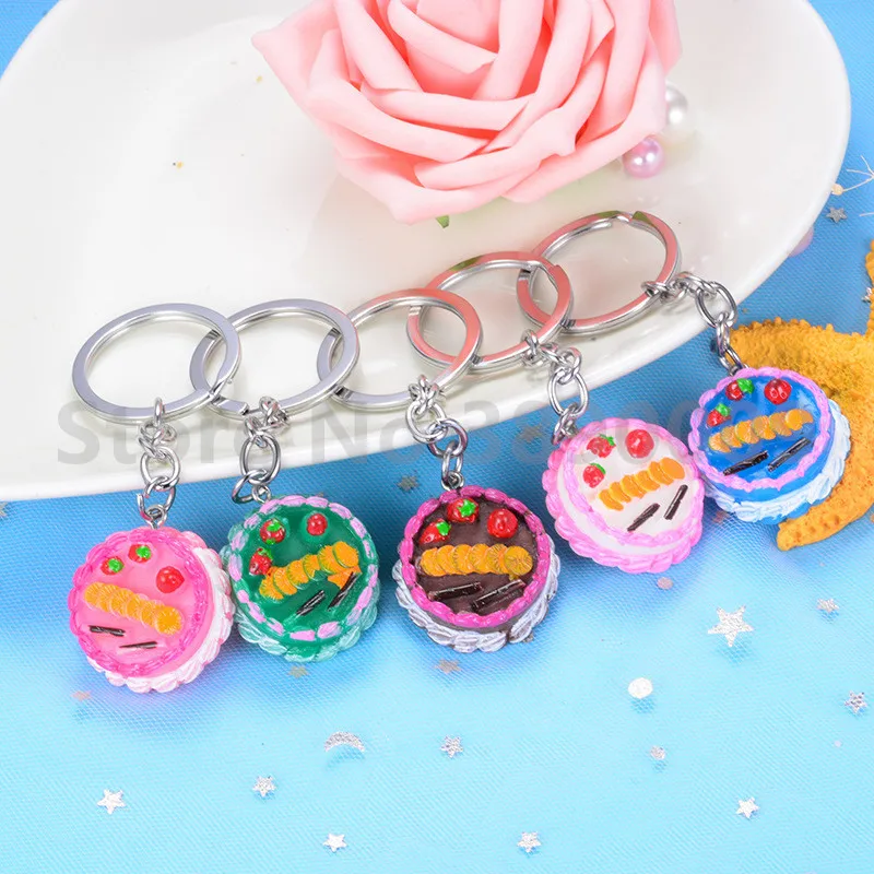 New Mini Simulation Food Cake Keychain Creative Resin Cream Ice Birthday Gift Cute Bag Pendant | Украшения и аксессуары