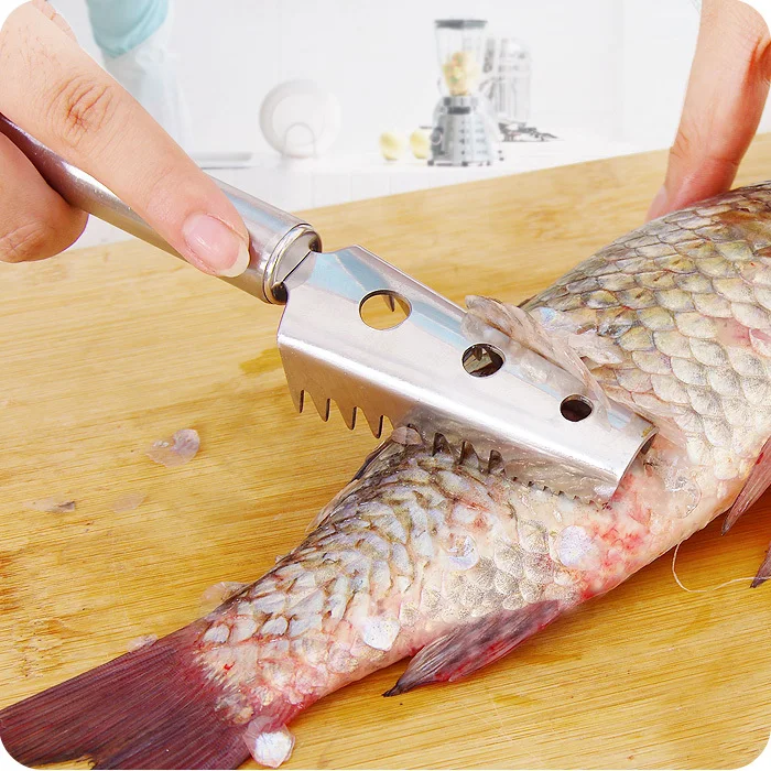 1Pc Two size Head Stainless Steel Fish Peeler/Seafood Tools Skin Steel