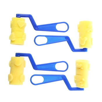 

WOTT 4Pcs Foam Patterned Paint Rollers for Kids--Random Shape