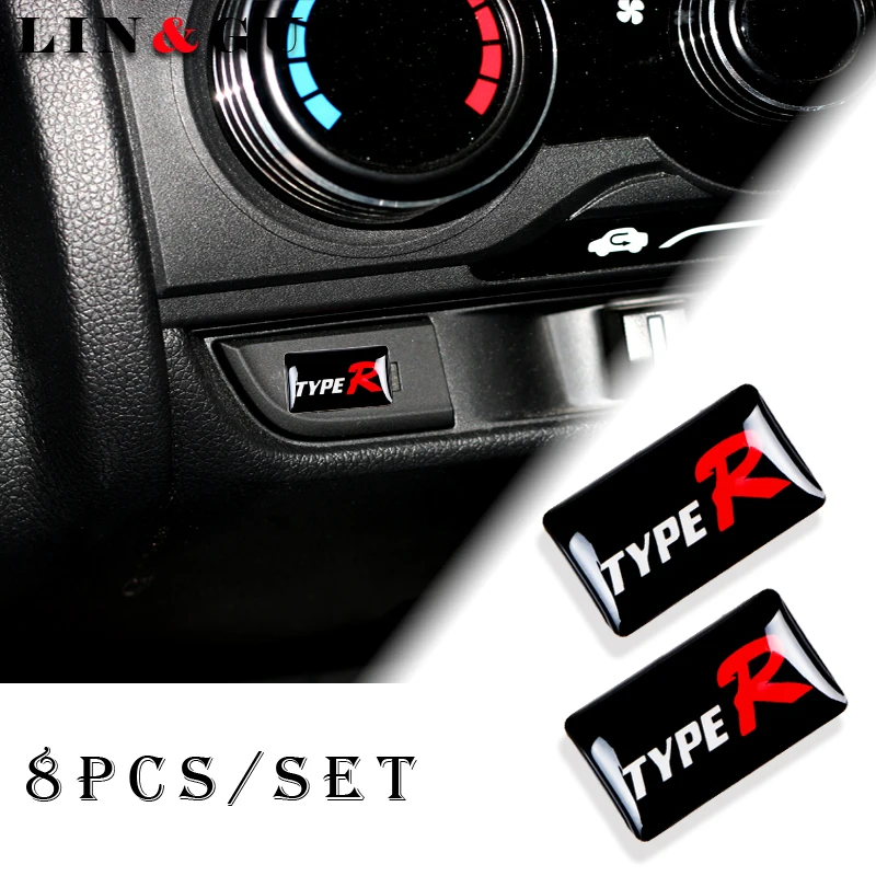 

8pcs Car styling Steering wheel 3D small Emblem Sticker Wheel Decal Fit for Toyota TYPER Car Sticker