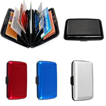 

6 Layers Inside Aluminium Alloy Shell Waterproof Credit Card ID Card Coin Pocket Storage Case Box Holder