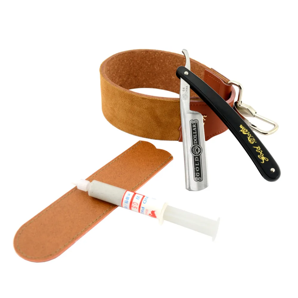 

Grandslam Straight Razor Carbon Steel Shaving set Straight Razor Sharpener Strop Leather Canvas Sharpening Strop Belt