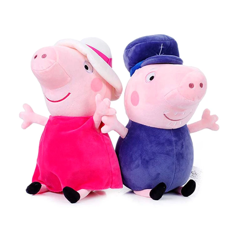 Peppa Pig 19/30 см Семья 6 плюшевые животные игрушки модельные куклы в виде розовой свинки друг Семья вечерние игрушки Детский подарок