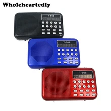 Мини Портативный, двухполосный перезаряжаемый цифровой светодиодный дисплей панель стерео fm-радио динамик USB TF mirco для sd-карты MP3 музыкальный плеер