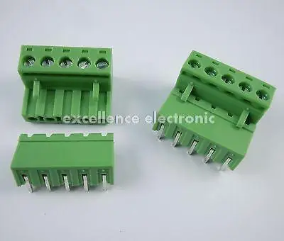 

100 Pcs 5.08mm Pitch Right Angle 5 pin 5 way Screw Terminal Block Plug Connector