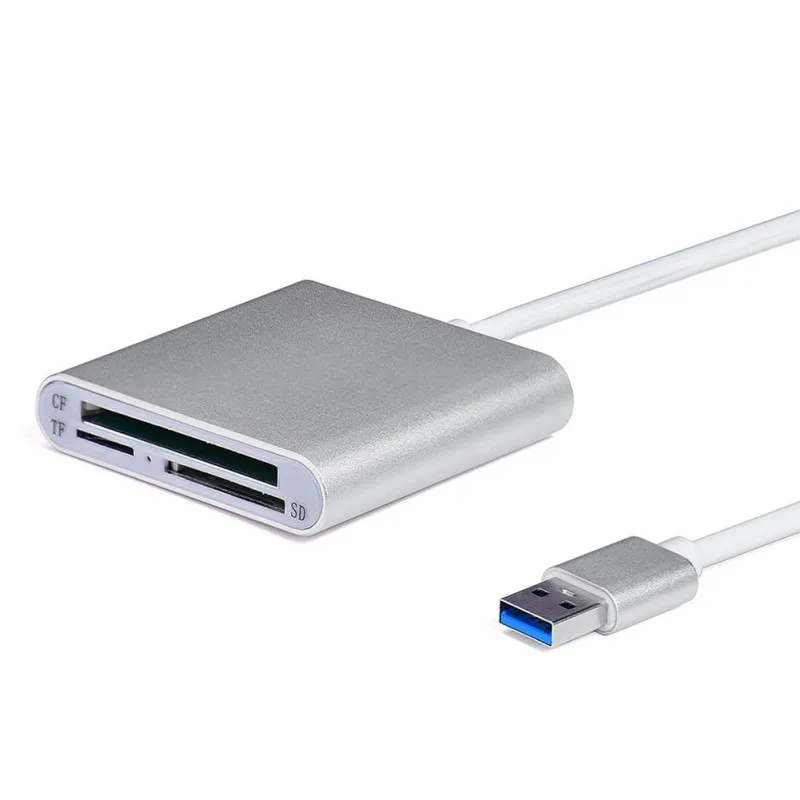 Все в одном USB 3,0 Card Reader адаптер MicroSD SD TF устройство считывания SF карт Алюминий для портативных ПК