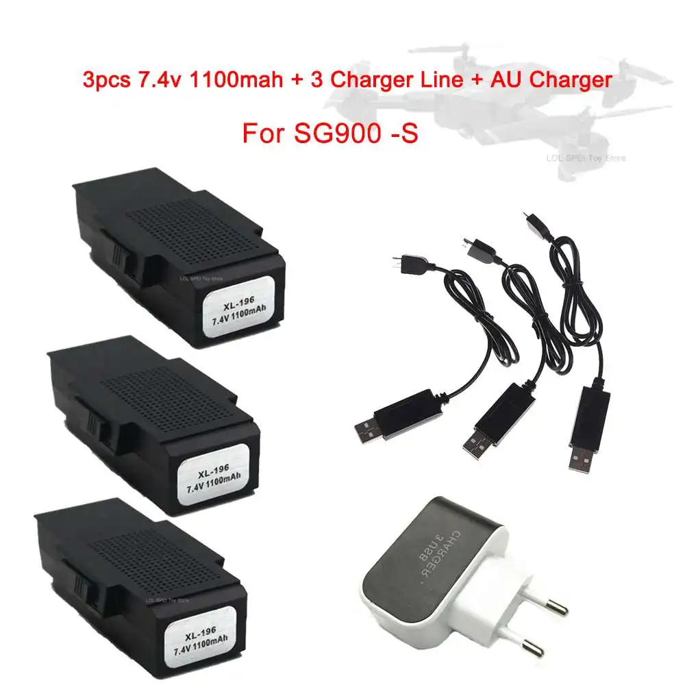 17-7.4v 1100mah-3pcs+3line+AUcharger