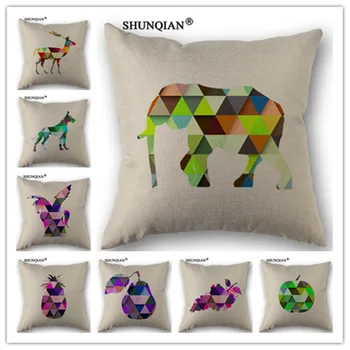 

Fashion High Quality Cotton Linen Creative Geometry Puzzle Pillowcase Wedding Decorative Pillow Case For Home Pillow Cover Y4123