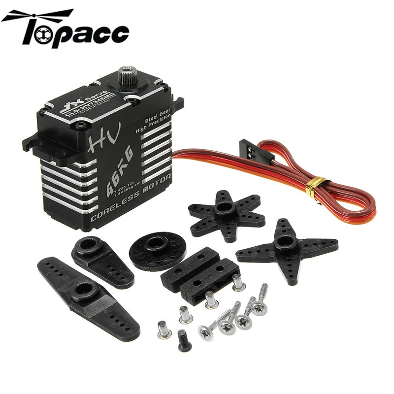 

Hot New JX CLS-12V7346 46KG 12V 180 Degrees HV High Precision Steel Gear Digital Coreless Servo For RC Robot Helicopter Parts