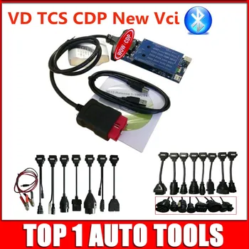 

WOW CDP Brand Black Interface New Vci VD TCS CDP Pro Bluetooth with Full Housing Cover+8car cables+8trucks cables DHL Freeship
