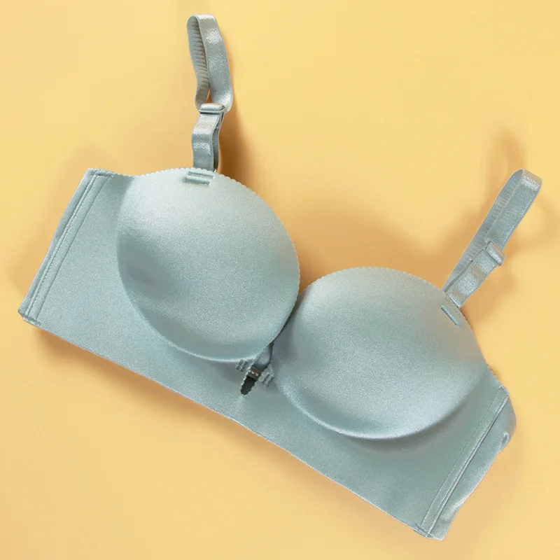 Gather Adjustable Bra Side Support Push Up Plunge Bra Everyday Wear