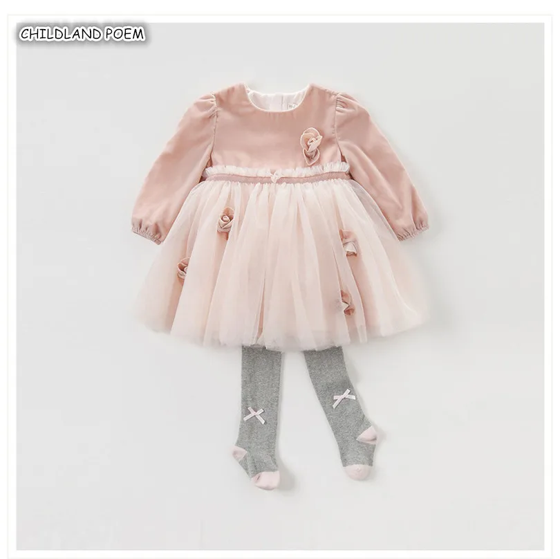 

Girl Dress Kids Dresses For Girls Lace Flower Birthday Party Wedding Princess Dress Baby Dress Long Sleeve Baby Girl Dress