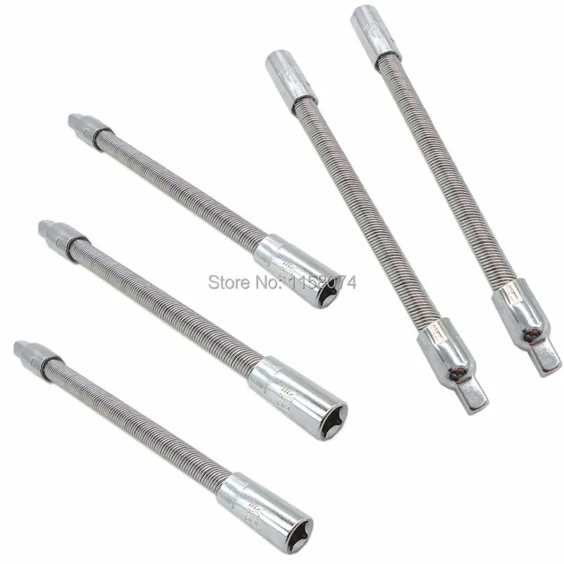 5pc Socket Ratchet 150mm Long 1/4" Drive Flexible Extension Bars