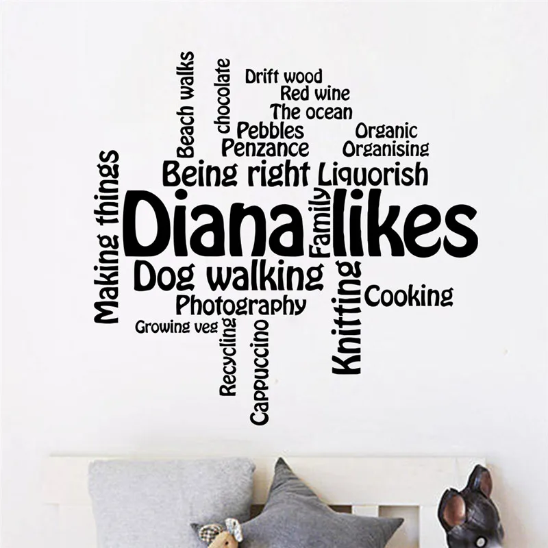 

A Happy Family Like warm quote words wall stickers home decals creative diy kitchen room decorative poster wedding decoration