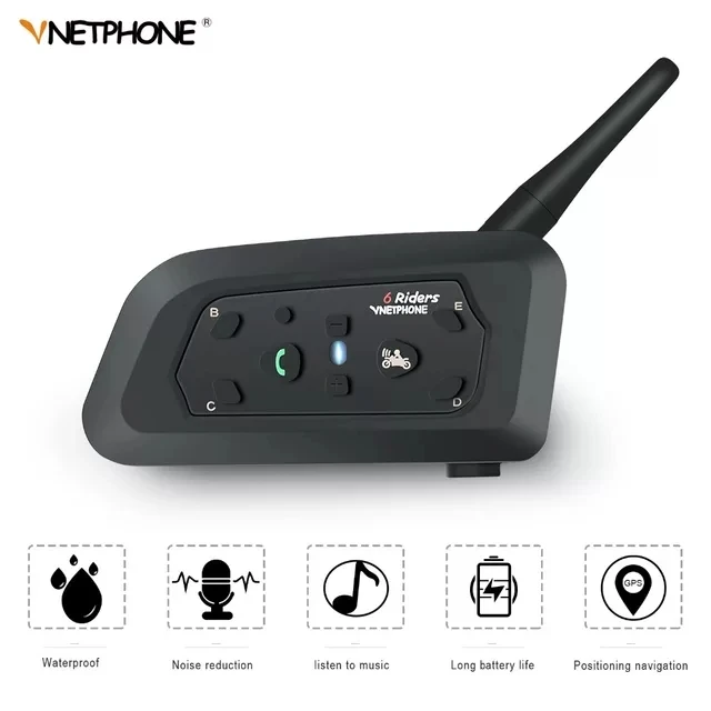 

1200M 6 Riders BT Multi Interphone Bluetooth Intercom Motorcycle Wireless Headsets Headphones Accessories Helmet Headset