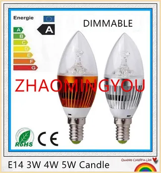 

10PCS High brightness Dimmable E14 LED candle light bulb lamp 3W 4W 5W AC110-220V 230V 240V Cold white White warm white
