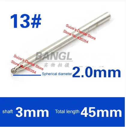 

30 pcs Dental Lab Product Diamond Polishing Abrasive Shaft 3mm Spherical Head Dental Accessory For Dental Work Nail Jade