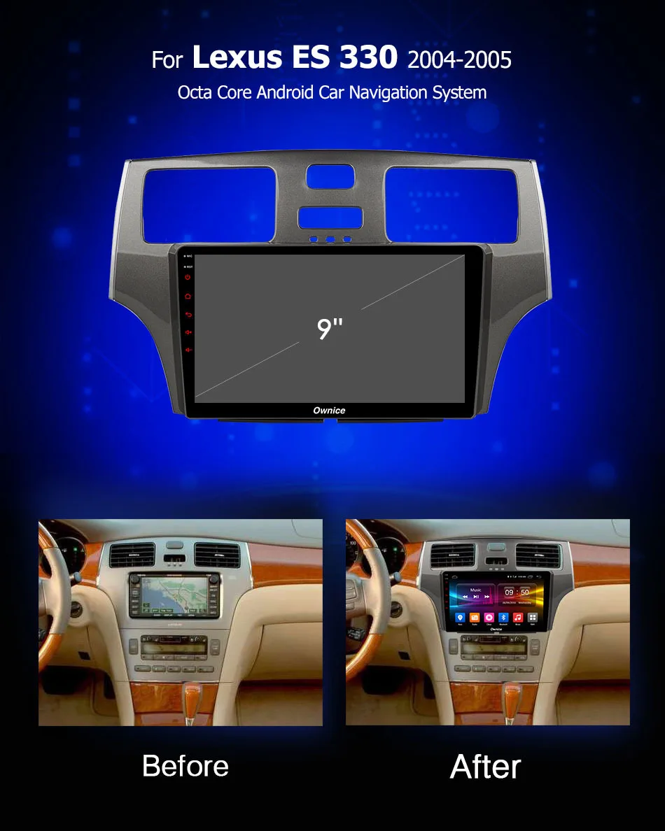 Ownice мультимедиа 2 Din Android 8,1 автомобиля gps навигации плеер для Lexus ES 330 MCV31 2004 2005 автомобиля стерео DAB ПК