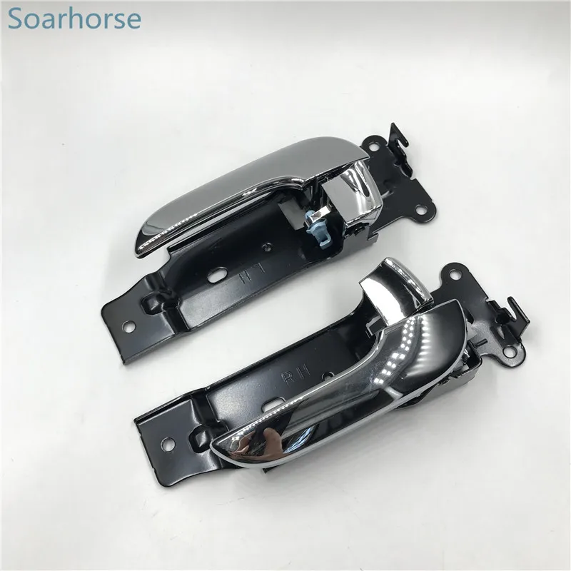 Door Handles Interior Inside Rear Gray Pair Set of 2 for 02-05 Kia Sedona