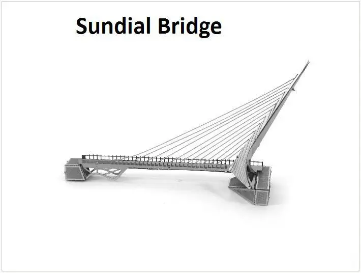 Sundial Bridge Building Kits 3D Scale Models DIY Metallic Nano Puzzle