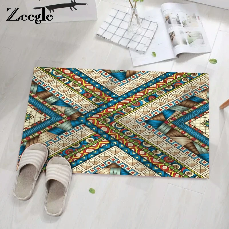 Zeegle National Style Carpets For Living Room Bedroom Floor Mats Non