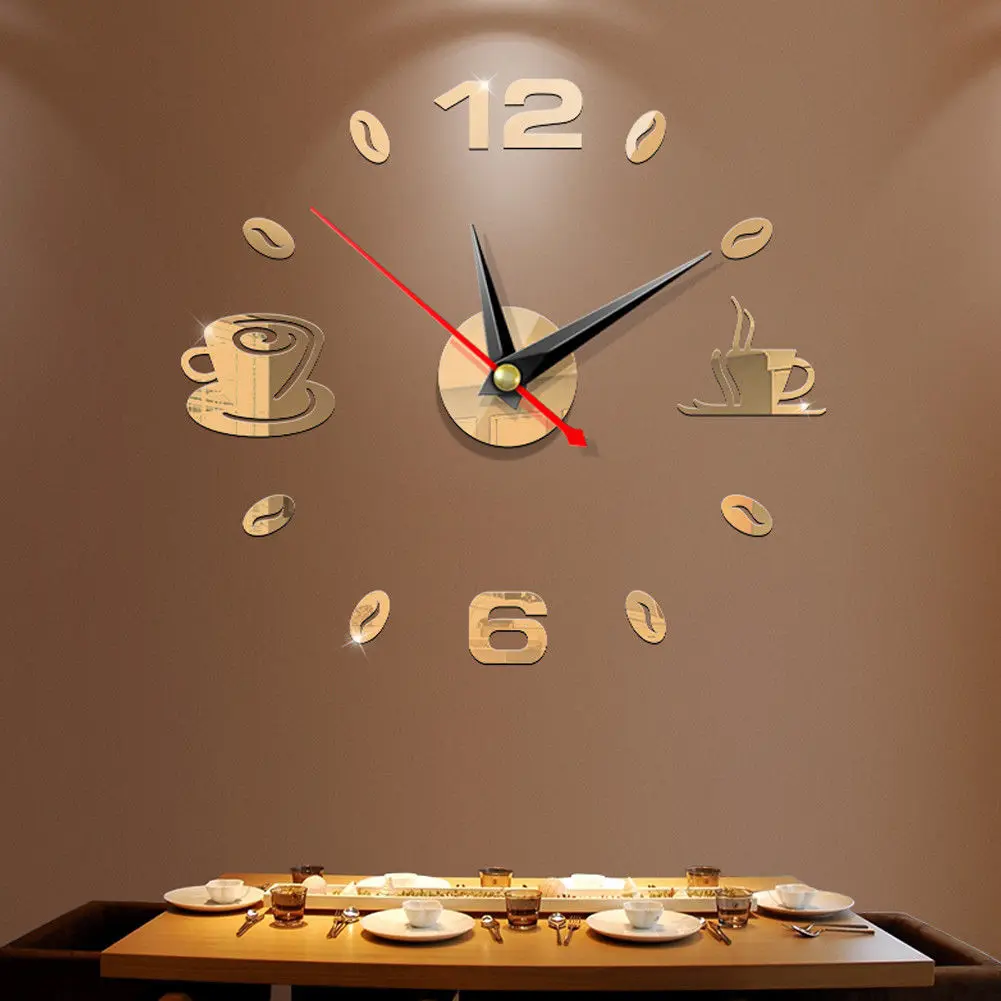 Wall Clock 3d Home Diy Decor Modern Large Arts Sticker Surface Office Numbers