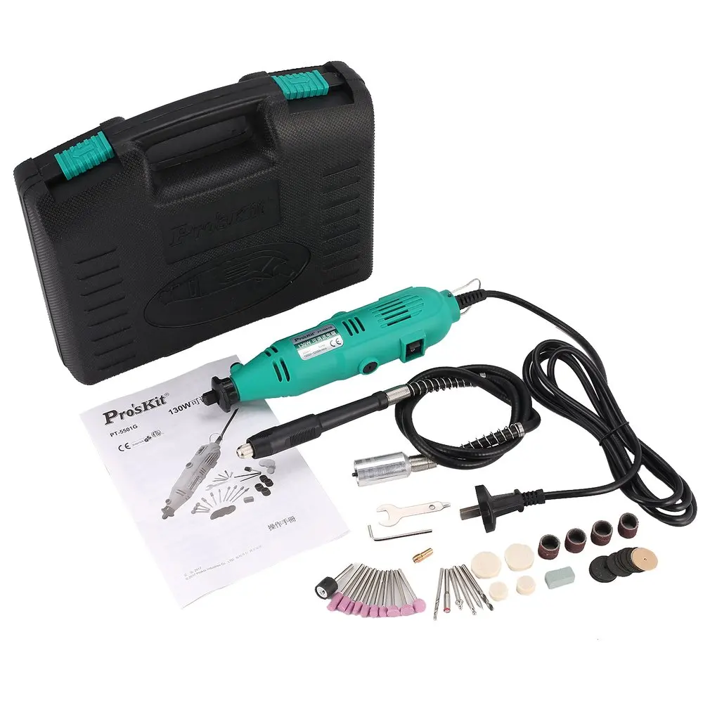 

Pro'skit PT-5501G Grinder Engraving Pen Electric Drill Variable Speed Rotary Tool Grinding Machine Mini-mill Repairing Work