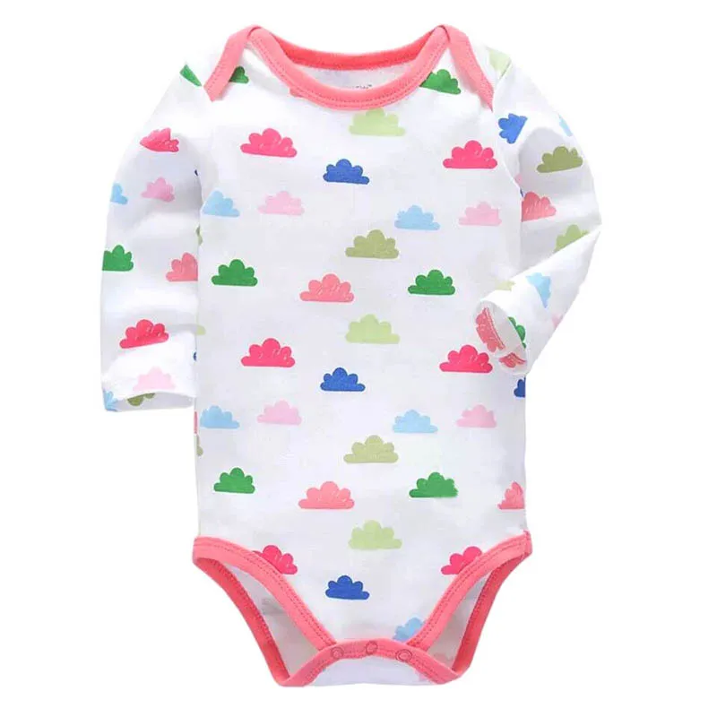Одежда с длинными рукавами для маленьких девочек; Комбинезон для маленьких мальчиков; цельнокроеный комбинезон для новорожденных и малышей 0-24 месяцев - Цвет: A136-007
